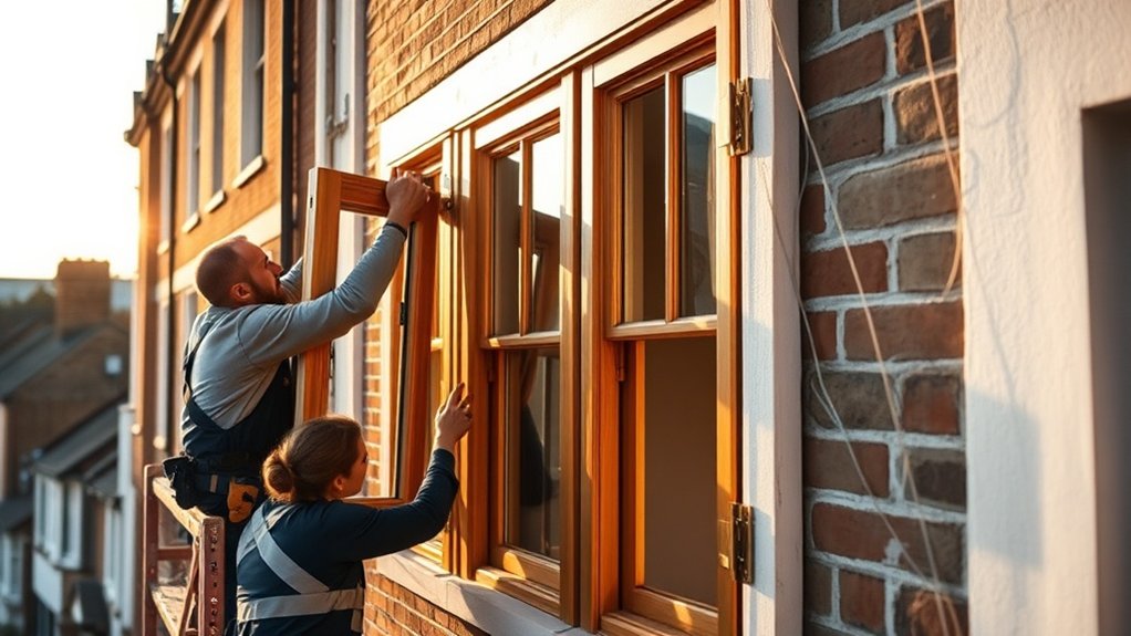 Wooden Window Installation Wallington